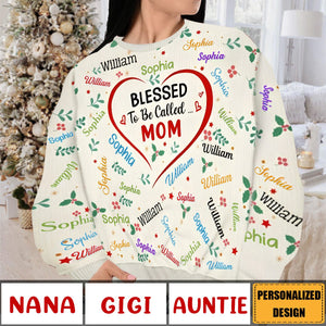 2024 New Release Blessed To Be Called Grandma Nana-Personalized Unisex Ugly Sweater