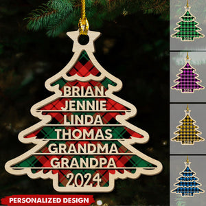 2024 New Release Family Name Christmas Tree-Personalized Wood Ornament