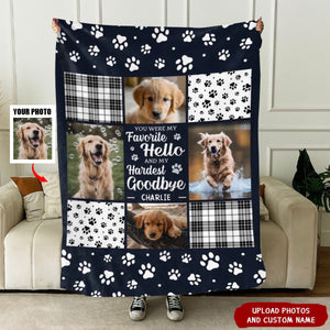 Custom Photo You Were My Favorite Hello And My Hardest Goodbye - Memorial Personalized Custom Blanket