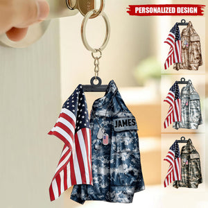 U.S Airforce/Navy/Army Keychain-Personalized Acrylic Keychain