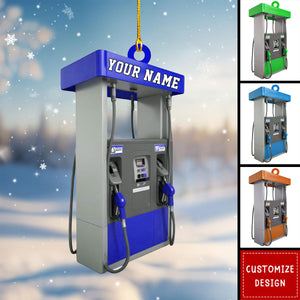 Personalized Gas Pump Christmas Ornament, Gas Station Ornament Decor - 2024 New Release