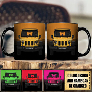 Personalized Off-Road Car Black Ceramic Mug