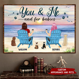 You And Me And The Dogs Peace Beach View - Gift For Pet Lovers - Personalized Poster