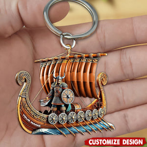 Personalized Viking Ship Keychain - Gift For History Enthusiasts