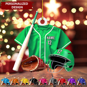 Personalized Name Number Baseball Christmas Ornaments-Gifts For Baseball Lovers-2024 New Release