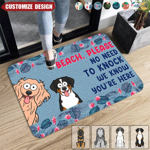 Dog Beach Please No Need To Knock - Personalized Doormat