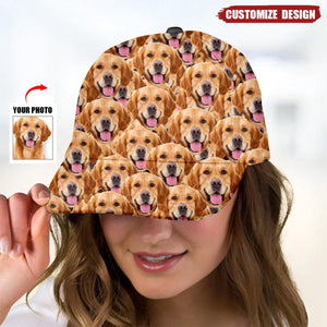 Custom Cute Funny Photo Dog Cat Face For Dog Cat Lovers Cap