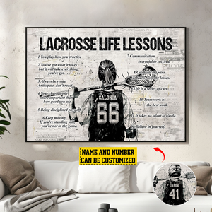 Personalized Lacrosse Life Lessons Poster-Gift For Lacrosse Lovers