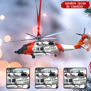 2024 New Release - Personalized US Coast Guard Helicopter Christmas Acrylic Ornament