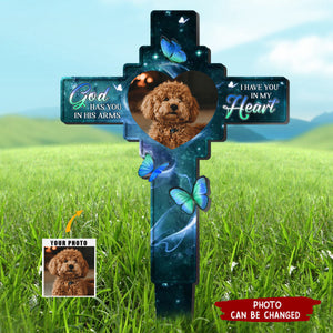 Custom Photo In Our Hearts Always - Memorial Personalized Acrylic Garden Stake