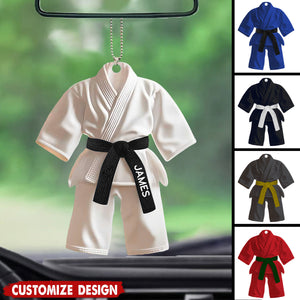 Jiu-Jitsu,Karate Gift - Personalized Black Belt Car Ornament