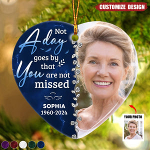 Custom Photo Forever In Our Hearts -  Personalized Ceramic Ornament - Christmas Gift, Sympathy Gift For Family Members- 2024 New Release