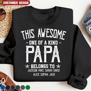 This Awesome Papa/Dad Belongs to Kids Sweatshirt