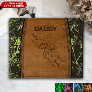 Grandpa Dad Fist Bump Camouflage Personalized Men’s Wallet