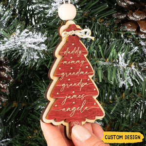 2024 New Release - Family Christmas Tree - Personalized Wooden Ornament