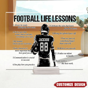 Personalized American Football Life Lessons Plaque - Gift For American Football Lovers