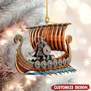 Personalized Viking Ship Christmas Ornament Gift For History Enthusiasts-2024 New Release