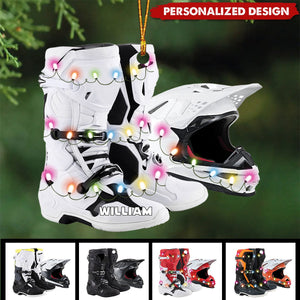 Personalized Motocross Boots Helmet Ornament