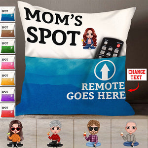 Dad Mom's Spot - Gift For Parents / Grandparents - Personalized Pocket Pillow