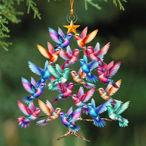 Colorful Hummingbird Christmas Tree Ornament, Gift For Bird Lovers-2024 New Release