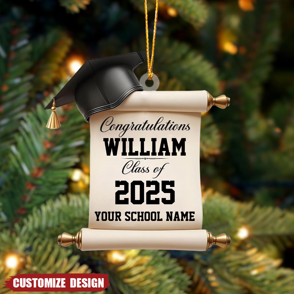 Personalized Graduation Ornament - School Graduation Ornament Gift