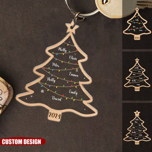 2024 New Release - Wish You A Wonderful Christmas - Personalized Acrylic Keychain - Gift For Family Members