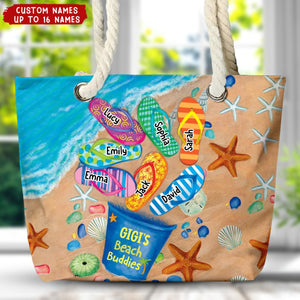 Nana's Beach Buddies Summer Flip Flop - Personalized Beach Bag - Gift for Grandmas Moms Aunties