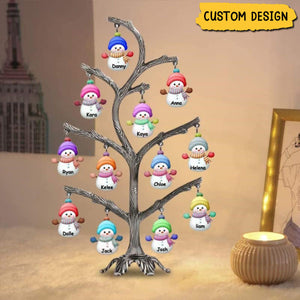 Personalized Christmas Snowman Tree LED Light