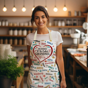 Blessed To Be Called Grandma Colorful Personalized Apron With Packet