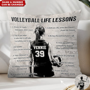 Personalized Volleyball Life Lessons Pillow-Gift For Volleyball Lovers