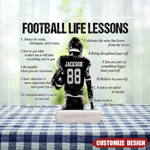 Personalized American Football Life Lessons Plaque - Gift For American Football Lovers