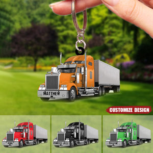 Personalized Trucker Acrylic Keychain