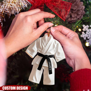 Jiu-Jitsu,Karate Gift - Personalized Black Belt Christmas Ornament