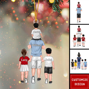 Personalized Dad/Grandpa With Kids Acrylic Christmas Hanging Ornament - 2024 New Release