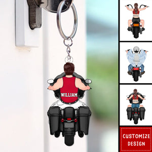 Personalized Man/Woman Biker Acrylic Keychain - Gift Idea For Bikers