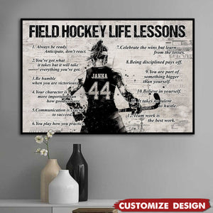 Personalized Field Hockey Life Lessons Poster-Gift For Field Hockey Lovers