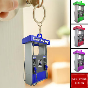 Personalized Gas Station Gas Pump Keychain