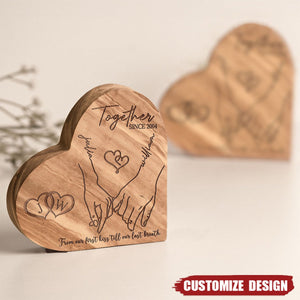 From Our First Kiss Till Our Last Breath - Personalized Engraved Wood Plaque