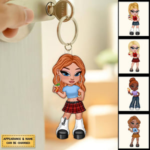 Y2K Fashion Girl Personalized Acrylic Keychain