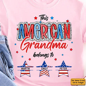 This American Nana/Mom Belongs To Kids Personalized T-Shirt