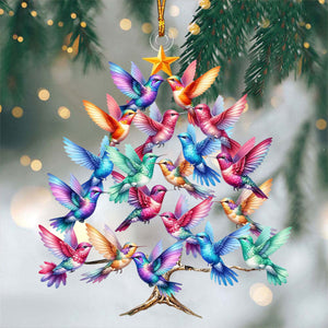 Colorful Hummingbird Christmas Tree Ornament, Gift For Bird Lovers-2024 New Release