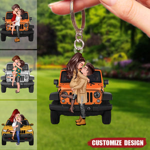 New Release - Personalized Off-Road Car Couple Kiss Keychain