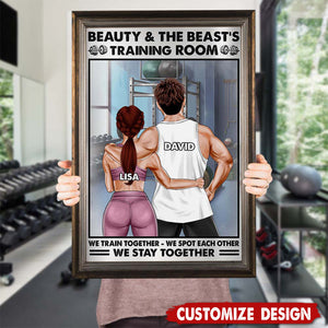 Gym Couple Beauty And The Beast's Training Center - Personalized Couple Poster