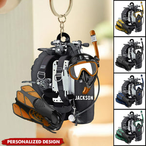 Personalized Scuba Diving Keychain-Gift For Scuba Diver - New Release