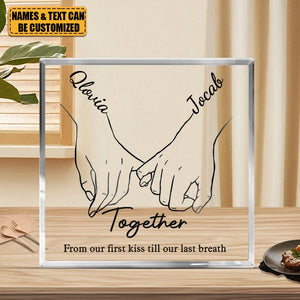 I Love You Forever & Always - Couple Personalized Custom Square Shaped Acrylic Plaque - Gift For Husband Wife, Anniversary