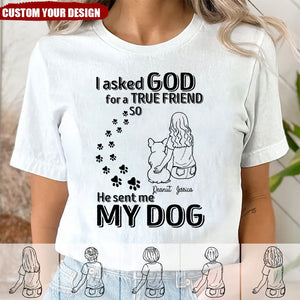 God Sent Me A True Friend Personalized Shirt-French Bulldog