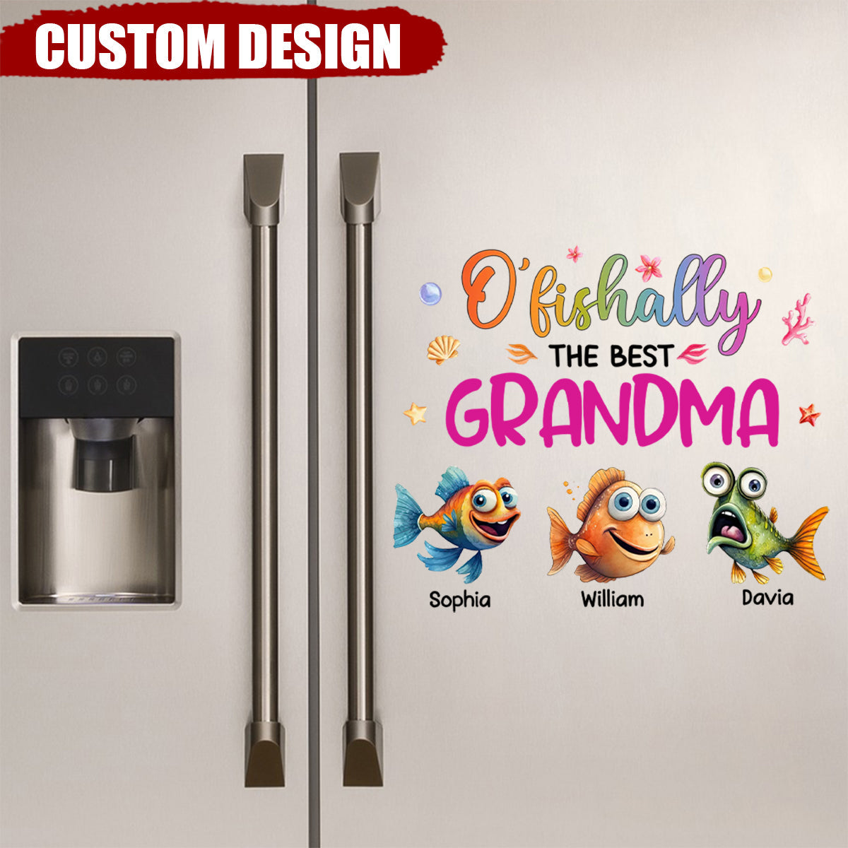 Funny Gift O'fishally Grandma Personalized Decal Sticker