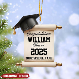 Personalized Graduation Ornament - School Graduation Ornament Gift