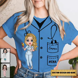 Blouse Nurse Pattern Doll Nurse Personalized T-shirt