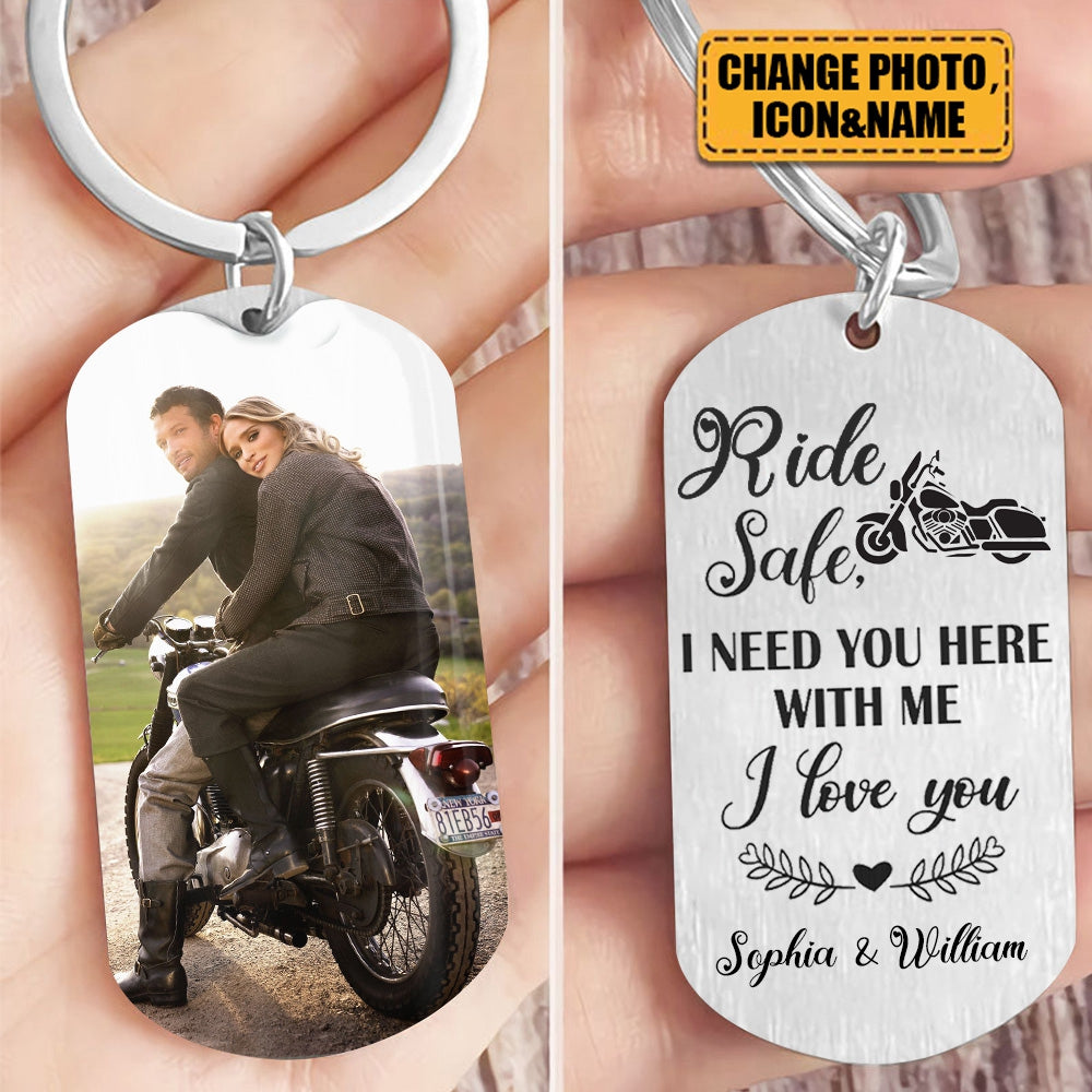 Ride Safe - Personalized Photo Keychain - Gift For Beloved One